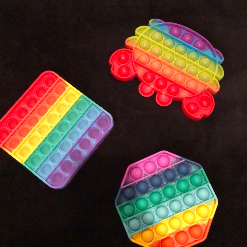 Lot of 3 Rainbow pop it fidget toys